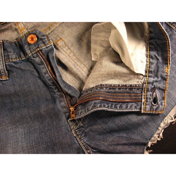 LEVIS 527 CUTOFF JEANS SHORTS 33 MEASURED Denim Daisy Dukes HIGH WAIST - Picture 4 of 11